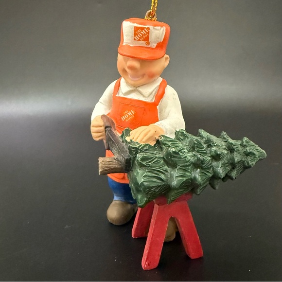 Vintage 2013 Mr. Christmas Homer HOME DEPOT Hand Sawing Christmas Tree Ornament - Picture 1 of 15